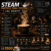 Advanced Steam Particle Trail System | Echo Layer Effects | Full Perm Script | Smooth Smoke & Energy Trails LSL Script