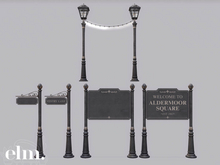 Elm. Soho City Decor//Street Lights & Signs [Cast Iron]