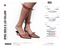 BASHKA - Spike Heels & Leg Collars (Red)