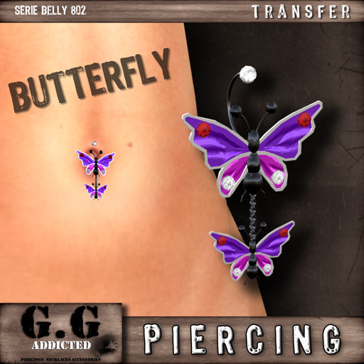G.G Addicted Piercing Belly BUTTERFLY 802