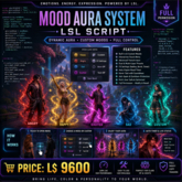 Mood Aura System LSL Script Full Perm | Custom Particle Effects, Interactive Menu, Advanced FX Controls