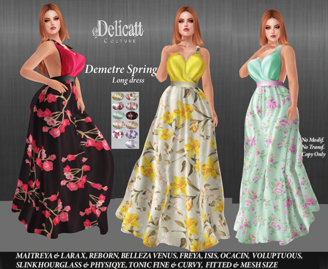 Delicatt Couuture - Demetre  long dress - Spring - V26 - MAY02♥2026♥