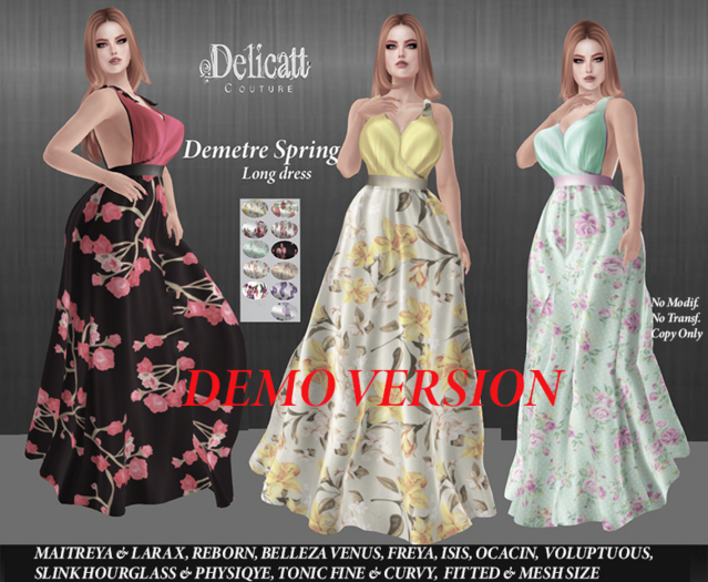 Delicatt Couuture - DEMO - Demetre  long dress - Spring - V26