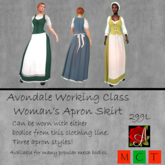 Avondale Renaissance Working Class Woman Skirt with Apron (ADD)
