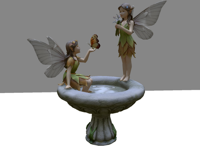 Fairy's on birdbath  Full Perm