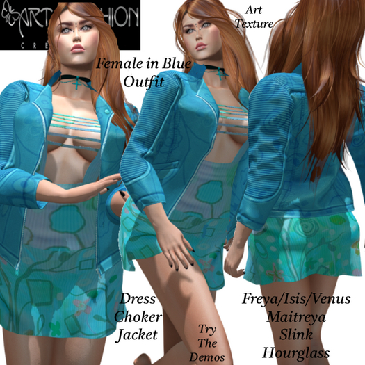 ART & FASHION - FEMALE IN BLUE OUTFIT