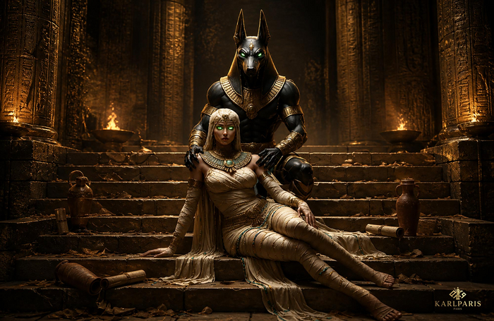 Anubis and Egyptian Queen – Dark Mythology Throne Scene