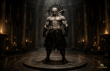 Blindfolded Demon Warrior – Dark Ritual Guardian Sculpture