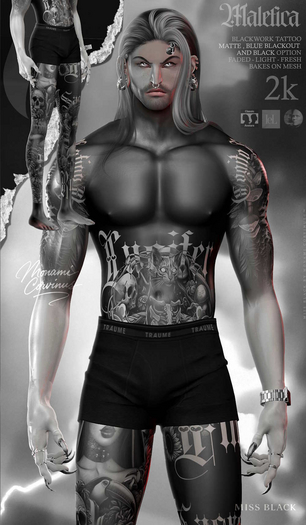 Miss Black -  MALEFICA [MALE] Universal Tattoo BOM