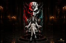 Dark Duality Queen Sculpture – Gothic Horror Throne Art Figure