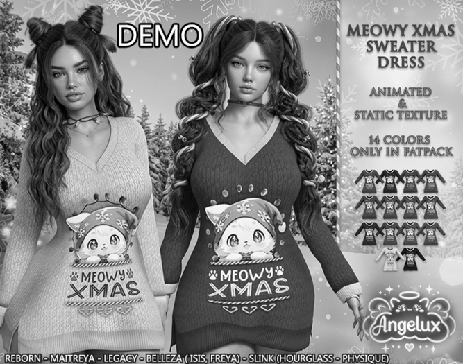 *Angelux* Meowy Xmas Dress Sweater DEMO