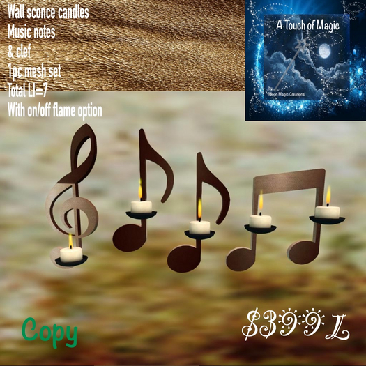 Musical Notes wall sconce candles-Box LI=7