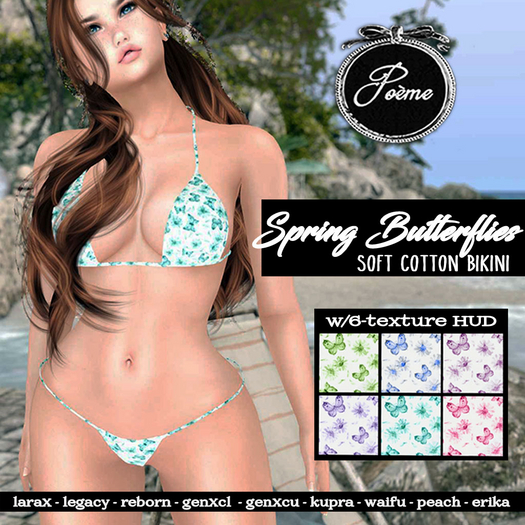 {Poeme} Spring Butterflies Bikini w/HUD