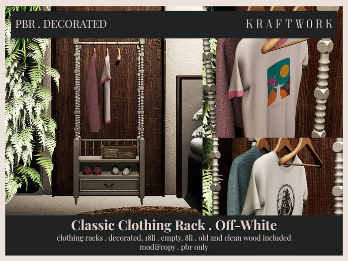 KraftWork Classic Clothing Rack . Off-White (Add Me)