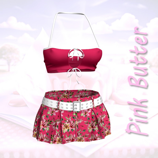 WAIFU Floral Fuchsia Skirt Outfit