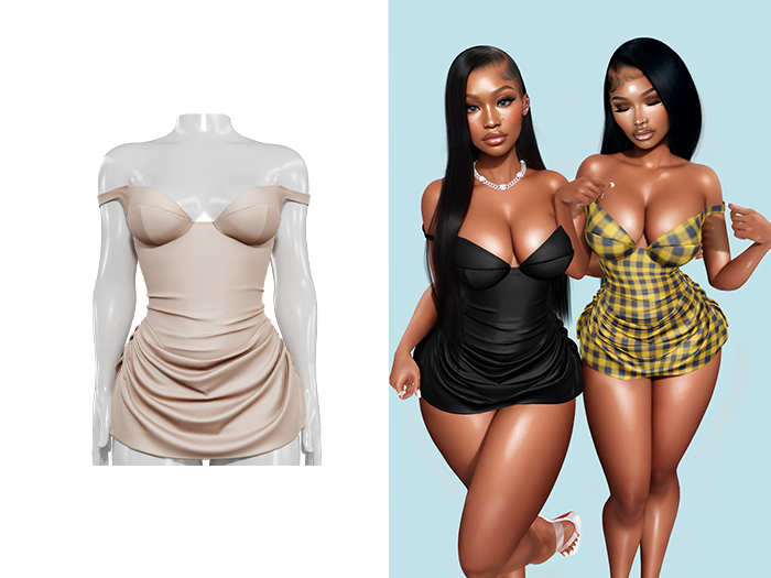 [Brior] Ayla Bustier Dress - (Tan)