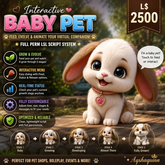 Interactive Growing Baby Pet Script – Feed, Evolve & Animate Virtual Companion (Full Perm LSL System)