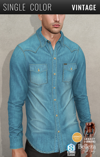 {COLD-ASH} FLETCHER Denim Western Shirt (Vintage)