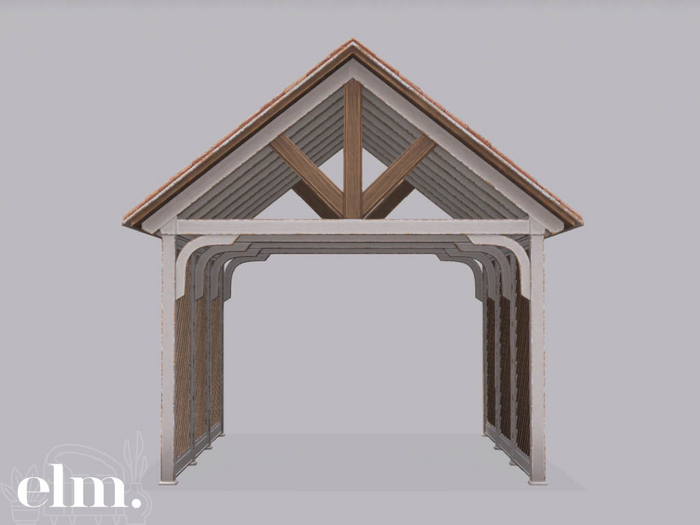 Elm. Sawyer Carport [White]