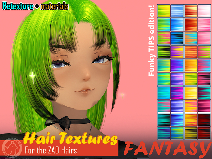 Berrybird - ZAO Hair Textures (Tips) [FANTASY]