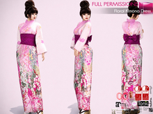Full Perm Female Traditional Japanese Floral Yukata Sakura Long Kimono Dress for Maitreya 5.3 LaraX Ebody Reborn Legacy