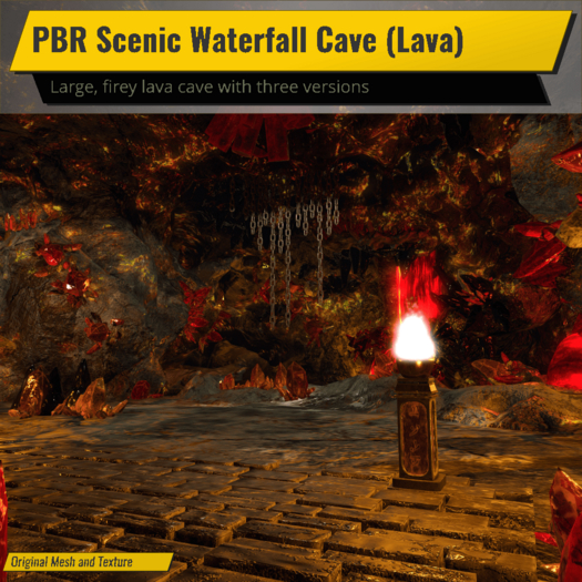 PBR Scenic Waterfall Cave (Lava)