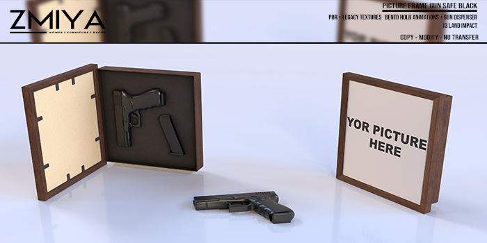 ZMIYA Picture Frame Gun Safe Black
