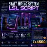 Ultimate Staff Hiring System LSL Script for Second Life – Full Permission Multi-Step Recruitment Terminal