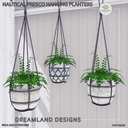 DD Nautical Fresco Hanging Planters
