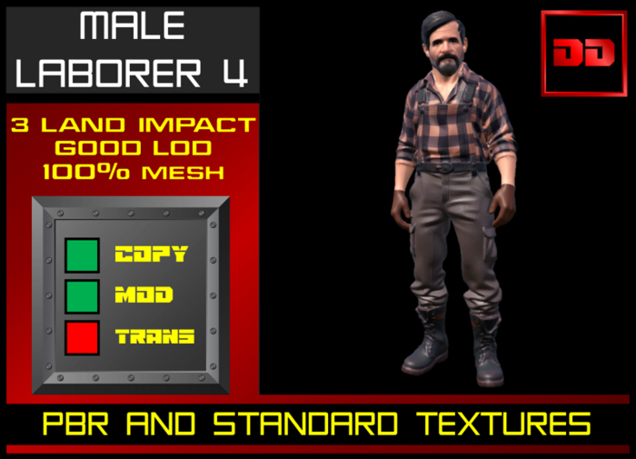Second Life Marketplace - NPC : Male Laborer 4 [C/M]