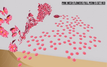 Pink Mesh Flowers Full Perm 5 set RED