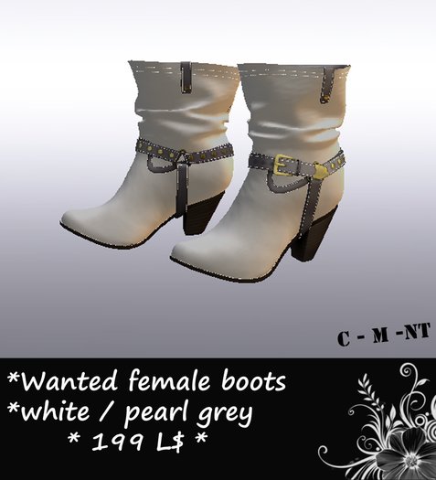Wanted white/grey boots