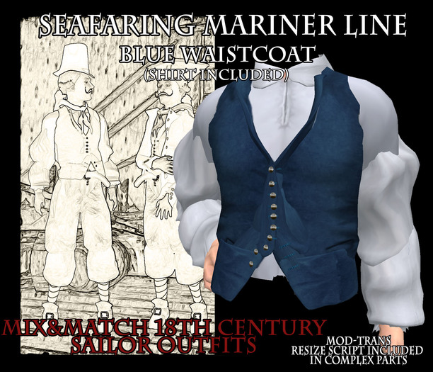 Blue Sailor Waistcoat