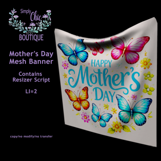 Happy Mother's Day Mesh Banner (Butterflies)