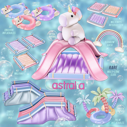 Astralia - Unicorn Floating world (small slide) pink