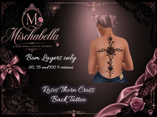Gothic Cross Roses Back Tattoo BOM for Second Life | Mischabella