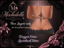 Dagger Kitten Lower Back Tattoo BOM for Second Life | Mischabella