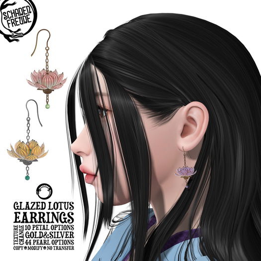 Schadenfreude Glazed Lotus Earrings