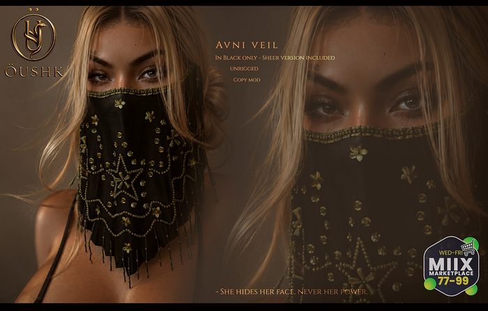 :oushk - Avni Veil - BLACK ONLY