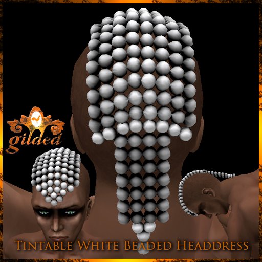 gilded: Tintable White Beaded Headdress