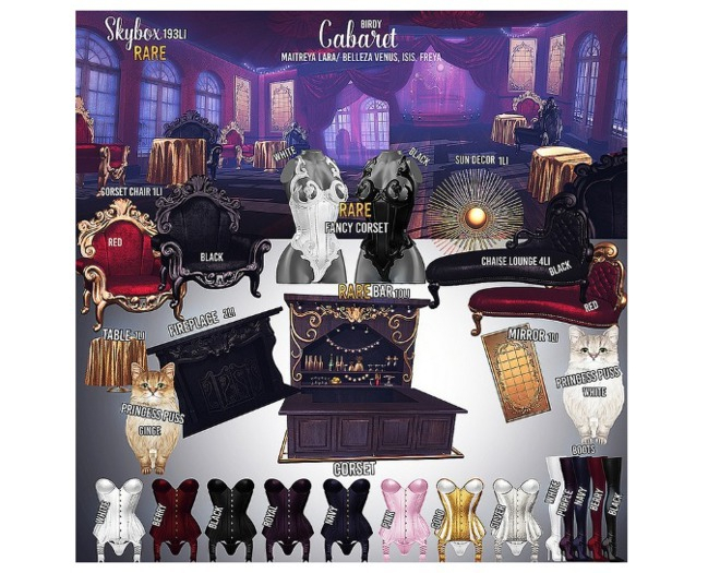 Birdy. Cabaret -  Corset - Lara - Black [box]