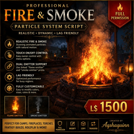 Professional Dynamic Fire & Smoke Particle System Script