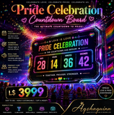 Pride Celebration Countdown Board– Interactive Event Timer Party FX System