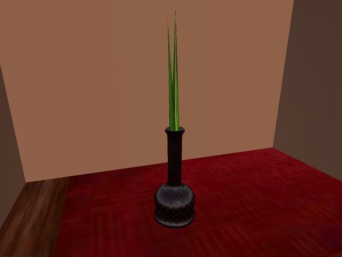 Sculpted vase with plant only 3 Prims