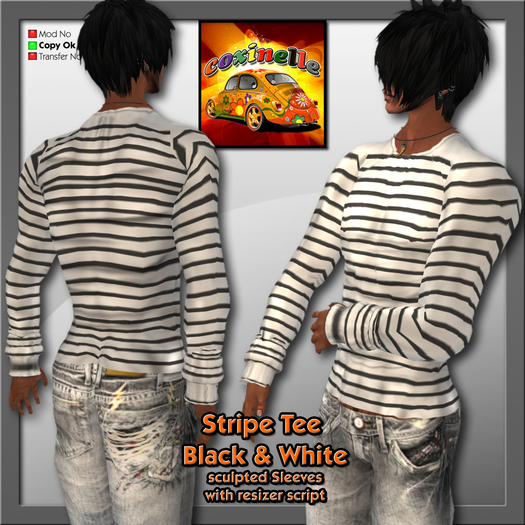 Coxi - Sweater  Stripe Black white