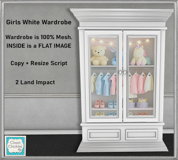 *CC* Girls White Wardrobe (boxed)