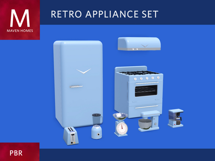 Retro Appliance Set - Blue