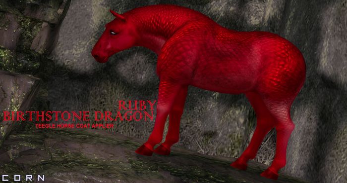 C O R N - RUBY BIRTHSTONE DRAGONS