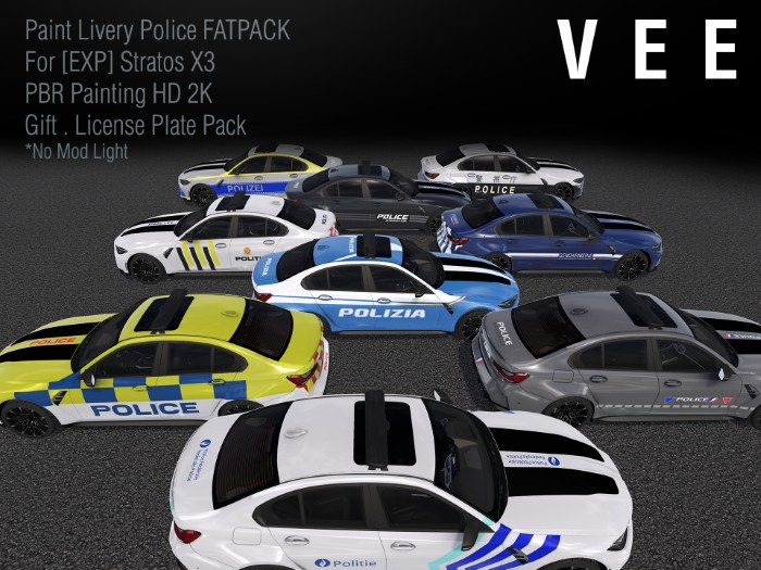 Second Life Marketplace - Vee . Livery Paint [EXP] Stratos X3 Police ...