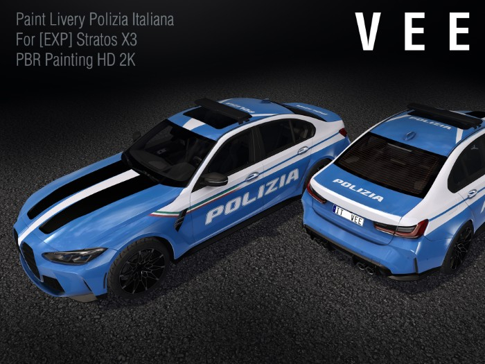 Second Life Marketplace - Vee . Livery Paint [EXP] Stratos X3 Polizia ...